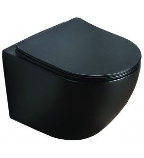 Унитаз подвесной Azario Grado AZ-0046-MB SP безободковый, сиденье микролифт, черный матовый 490х370х370 мм 